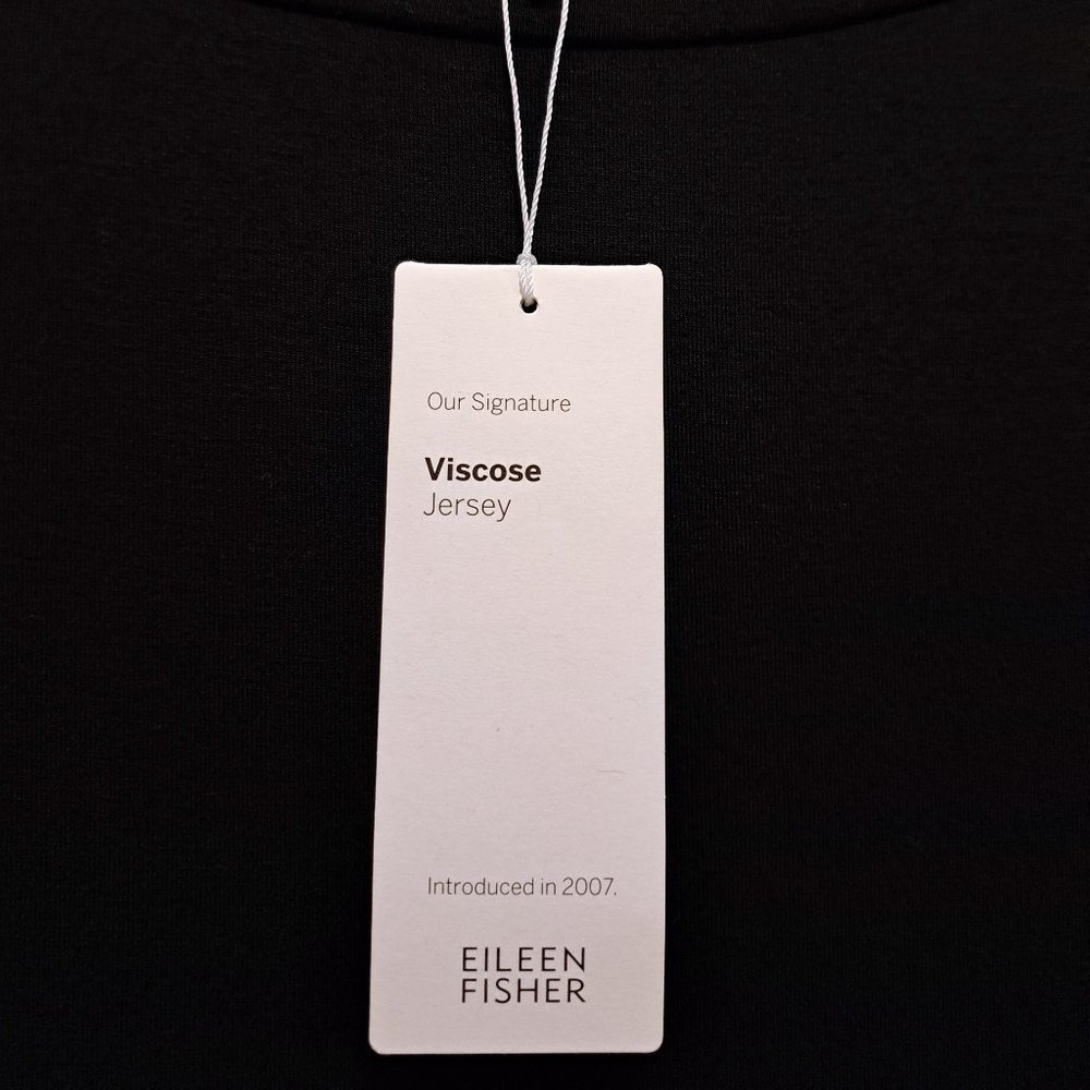 Eileen Fisher Black Jersey Jewel Neck Flare Sleeve Top Size 1X - Picture 10 of 12